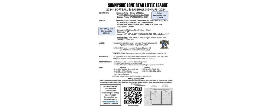 2024 Season Registration Info